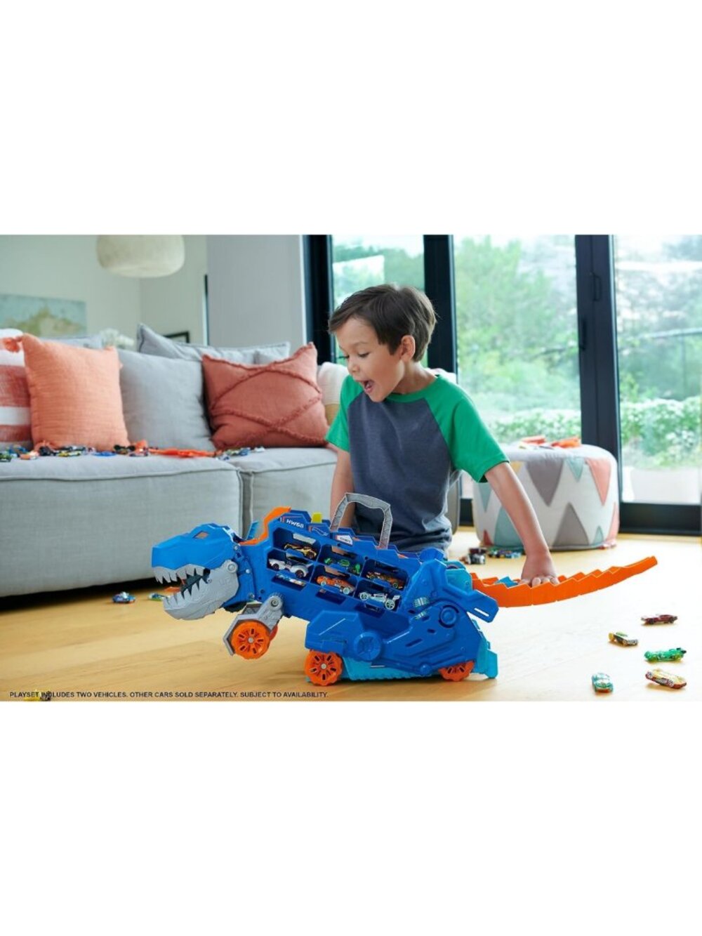 Ultimate T-Rex Transporter Toy Car Track Set - Dino Hauler with Race Track - Picture 2 of 8